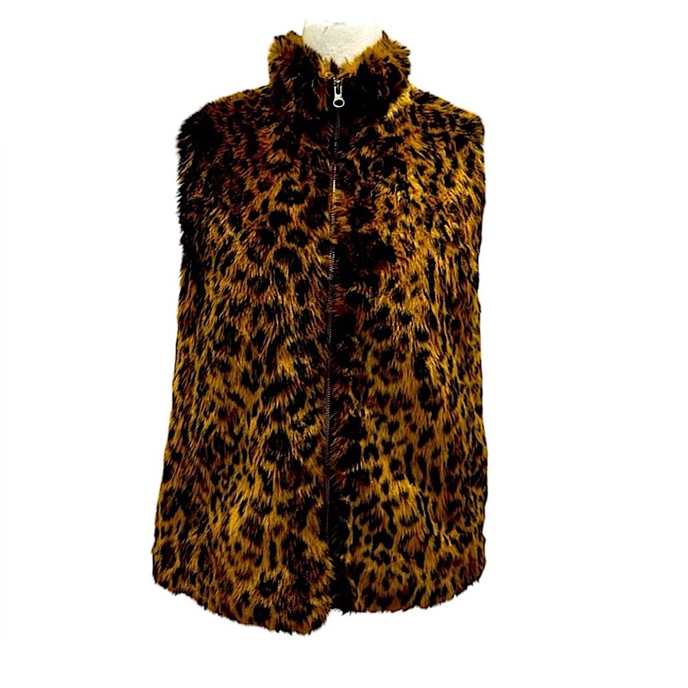 J. Crew Leopard Print Fuzzy Vest